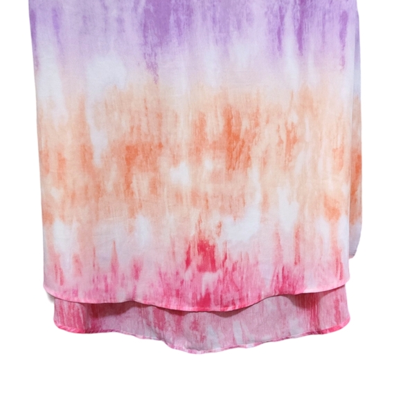 Torrid Pink Purple Water Color Semi Sheer Short Sleeve Blouse Women Plus Size 2X - Picture 5 of 9